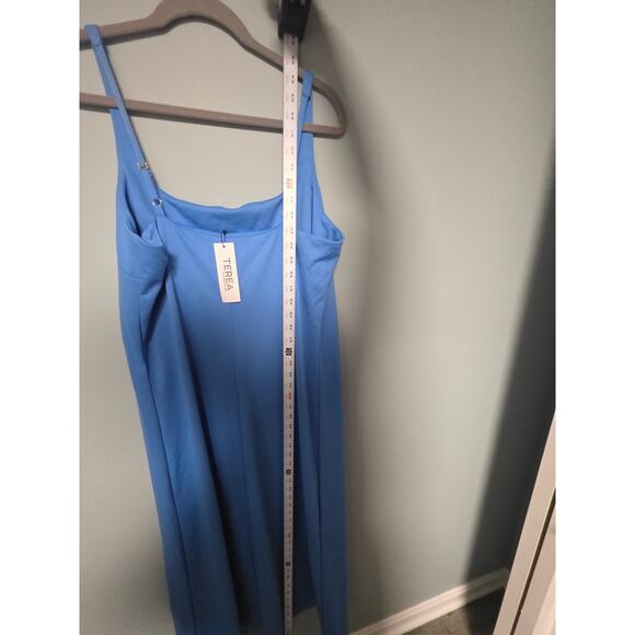 NWT TEREA by Andrea Pitter Women’s Maxi Dress XXL Blue Slip Plus Fall Layering - Picture 3 of 7